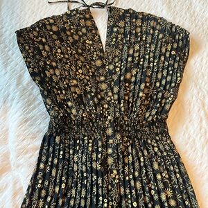 Sandro pleated sun printed dress new 36 small